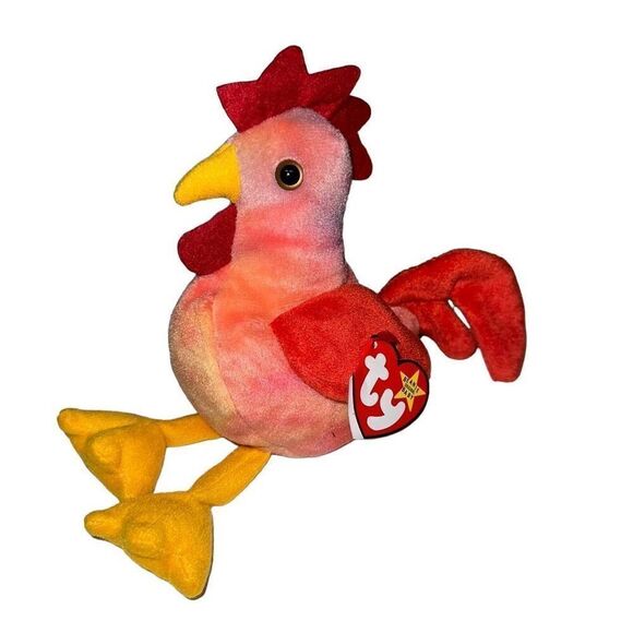 Rooster Plush - Vintage Ty Beanie Babies plush - NWT - Picture 1 of 2